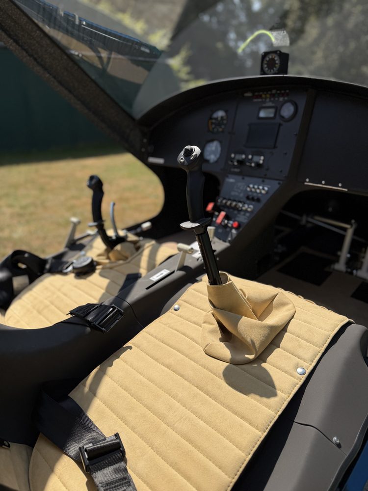 The control stick in G-HRCP’s cockpit